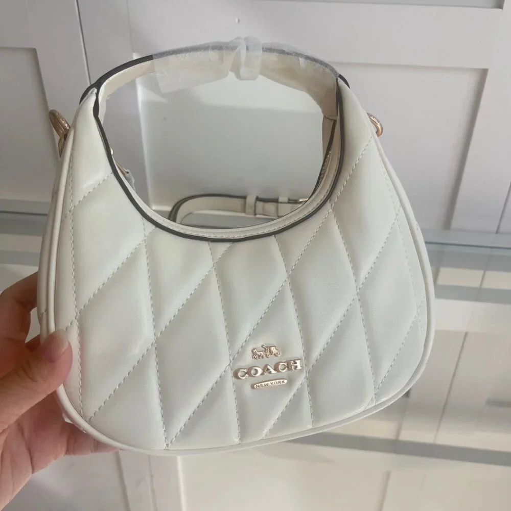 COACH Women's New Crescent-Shaped Bag with Round Ring Chain Shoulder/Crossbody S - Picture 7 of 9